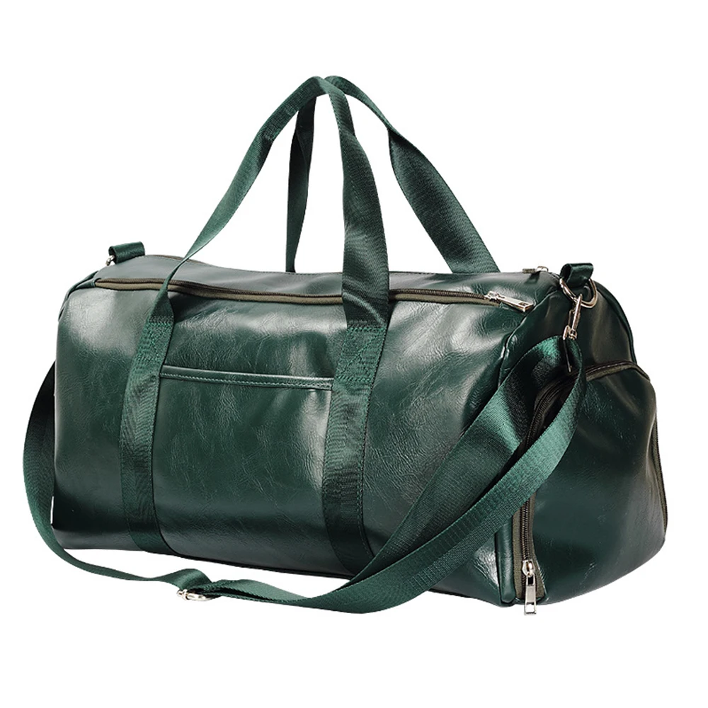 Gym Bag Leather Duffle Shoulder Bags Shoe Compartment Waterproof Outdoor Travel Large Capacity Sport Fitness Handbag X163D