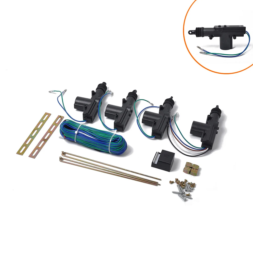 Universal 4Pcs Wire 12V Car Motor Heavy Duty Power Slave Door Lock Actuator Parts Auto Central Lock Control Locking System Kit