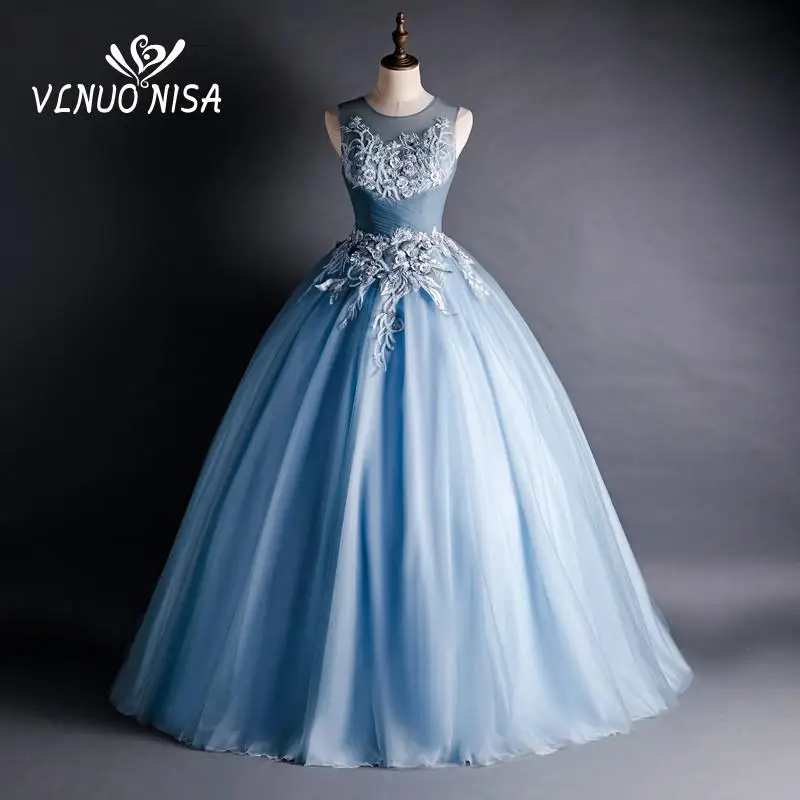 Elegance Vestidos De Graduacion Charming Dresses Quinseanera Dress Sleeveless Floor-length Ball Gown Tulle Lace Exquisite Decal