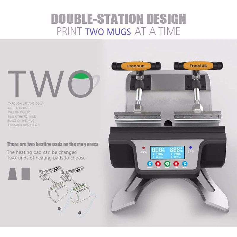 MINI Double Station Mug Cup Heat Press Transfer Machine ST-210