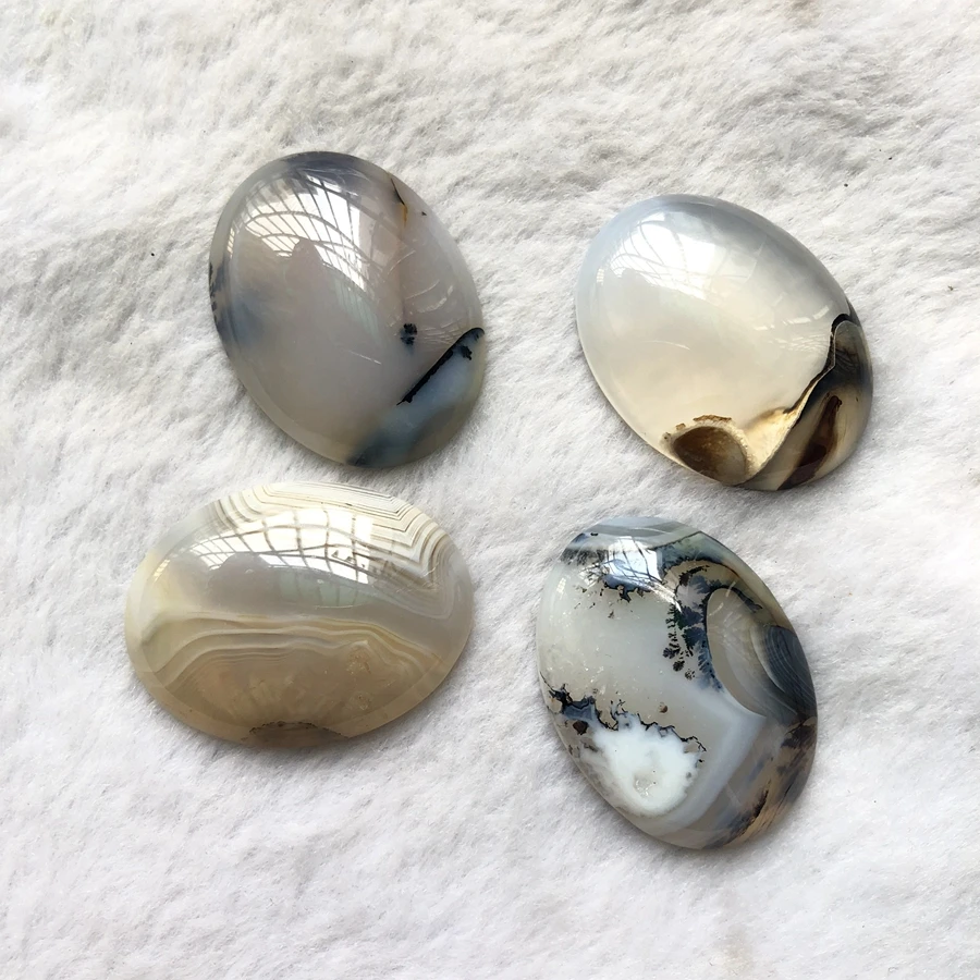 Wholesale 1pcs Natural Dendritic Agate Bead Cabochon 30x40mm Oval Gemstone Cabochon Ring Face Pendant