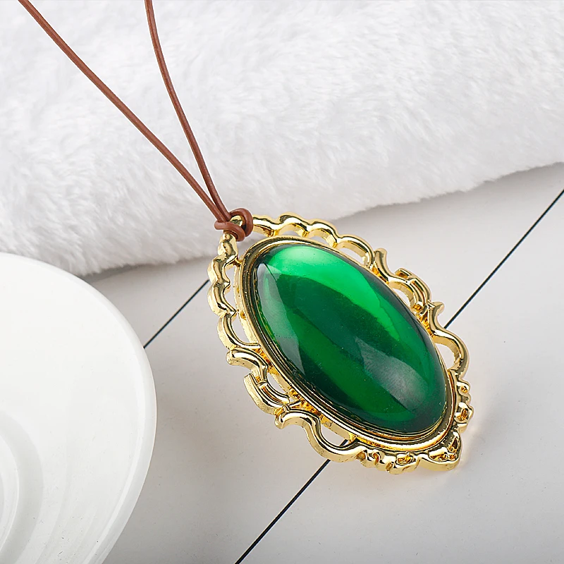 Anime Violet Evergarden Cosplay Necklace Women Green Stone Pendant Necklace Rope Chain Jewelry Fans Props Accessories