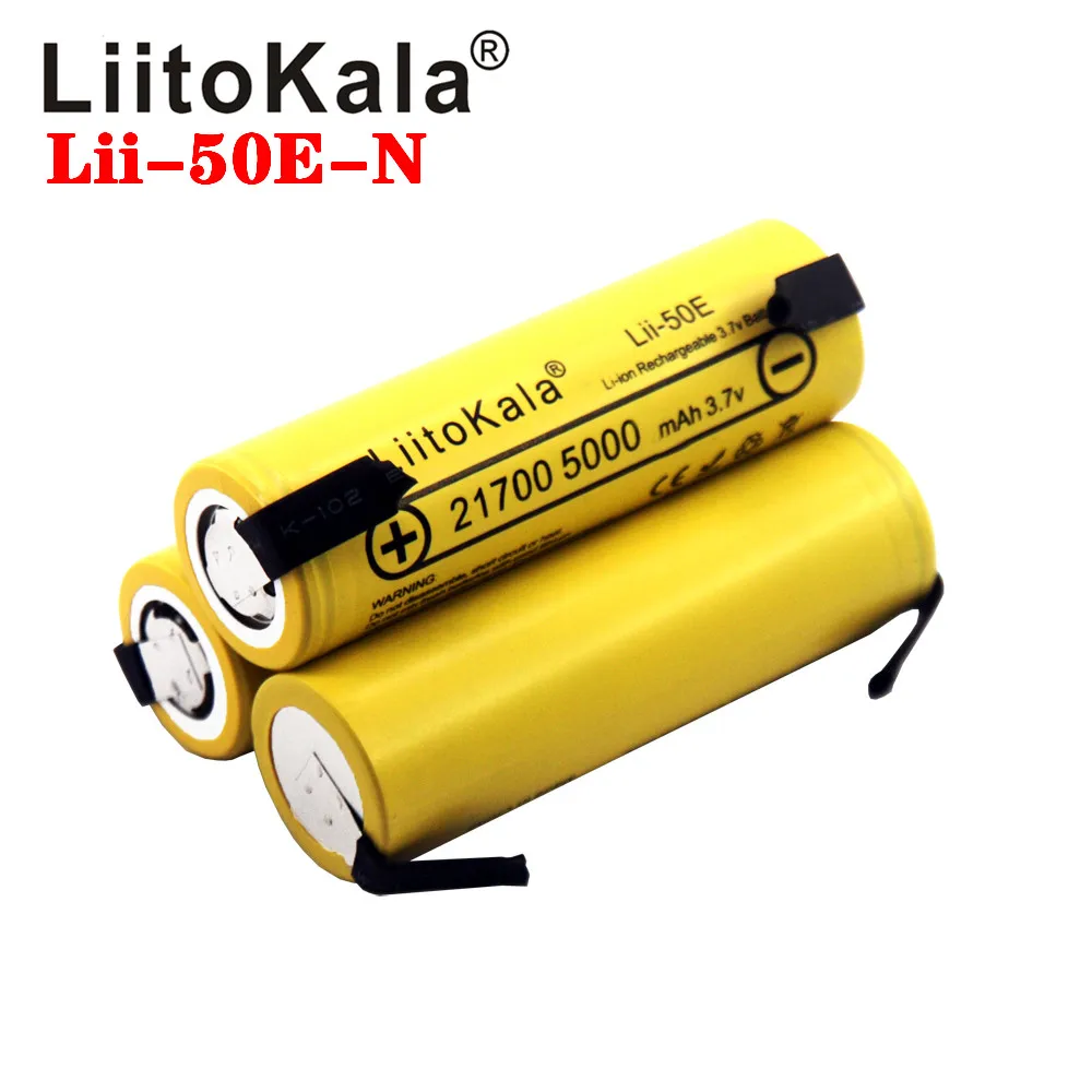 LiitoKala lii-50E 21700 5000mah akumulator 3.7V 5C rozładowanie akumulatorów dużej mocy do urządzeń dużej mocy + DIY Nicke