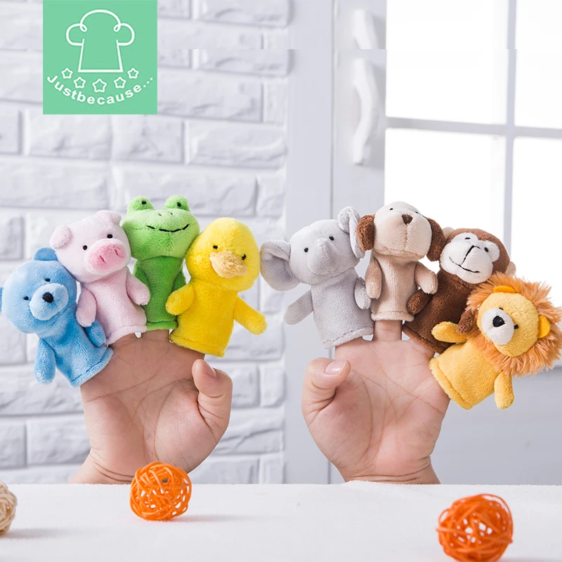 Kawaii – marionnettes à doigt, Mini Animal grenouille, Puzzle, chiot, cochon, Lion, singe, ours, canard, éléphant, poupée pour bébé