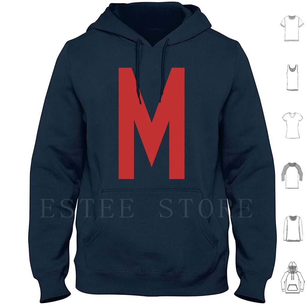 Mighty Max's Sudaderas con capucha de manga larga Mighty Max Mighty Max Cartoon M Red M Red Letter M Juguetes Dibujos animados
