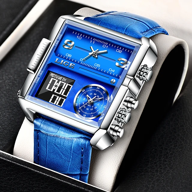 LIGE 2025, Top-marke Luxus Herren Uhren Platz Digitale Sport Quarz Armbanduhr für Männer Wasserdichte Stoppuhr Relogio Masculino