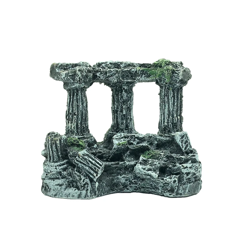 Resin Roman Forum Stone Column Aquarium Landscaping Fish Tank Decoration Ornaments Fish Tank Landscape Aquarium Products