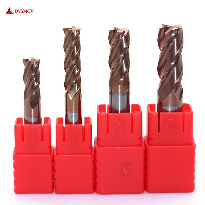 1pc End Mill 14mm 16mm 18mm 20mm HRC60 4Flute 3T Long 100mm Solid Carbide Spiral  Flat Endmills CNC Lathe Milling Cutter Tools