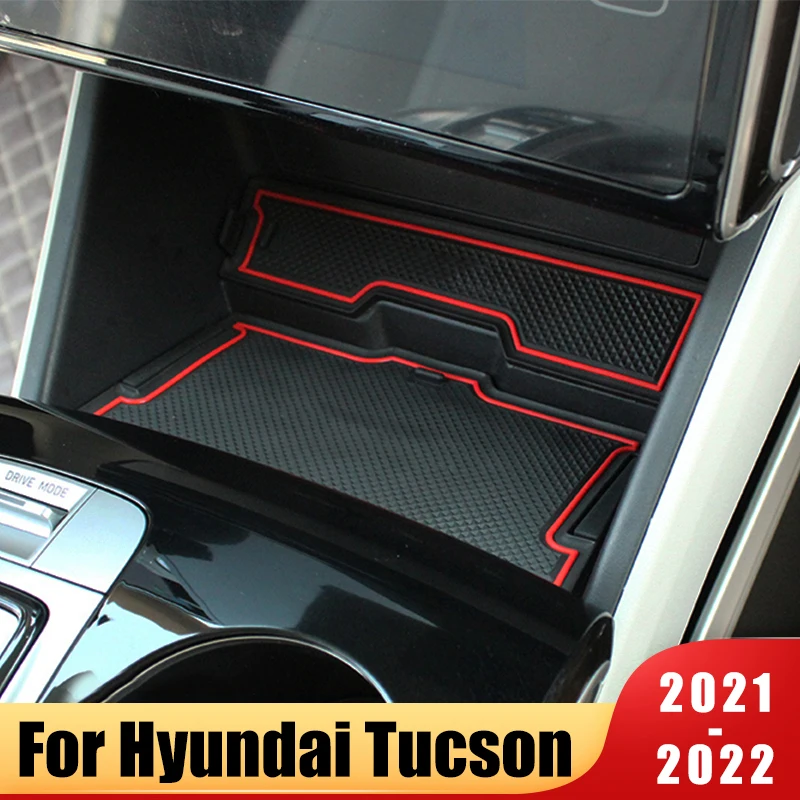 Car Gate Slot Pad Mats Fit For Hyundai Tucson 2021 2022 NX4 Hybrid Accessories Auto Door Groove Interior Non-slip Mats Dust Mat