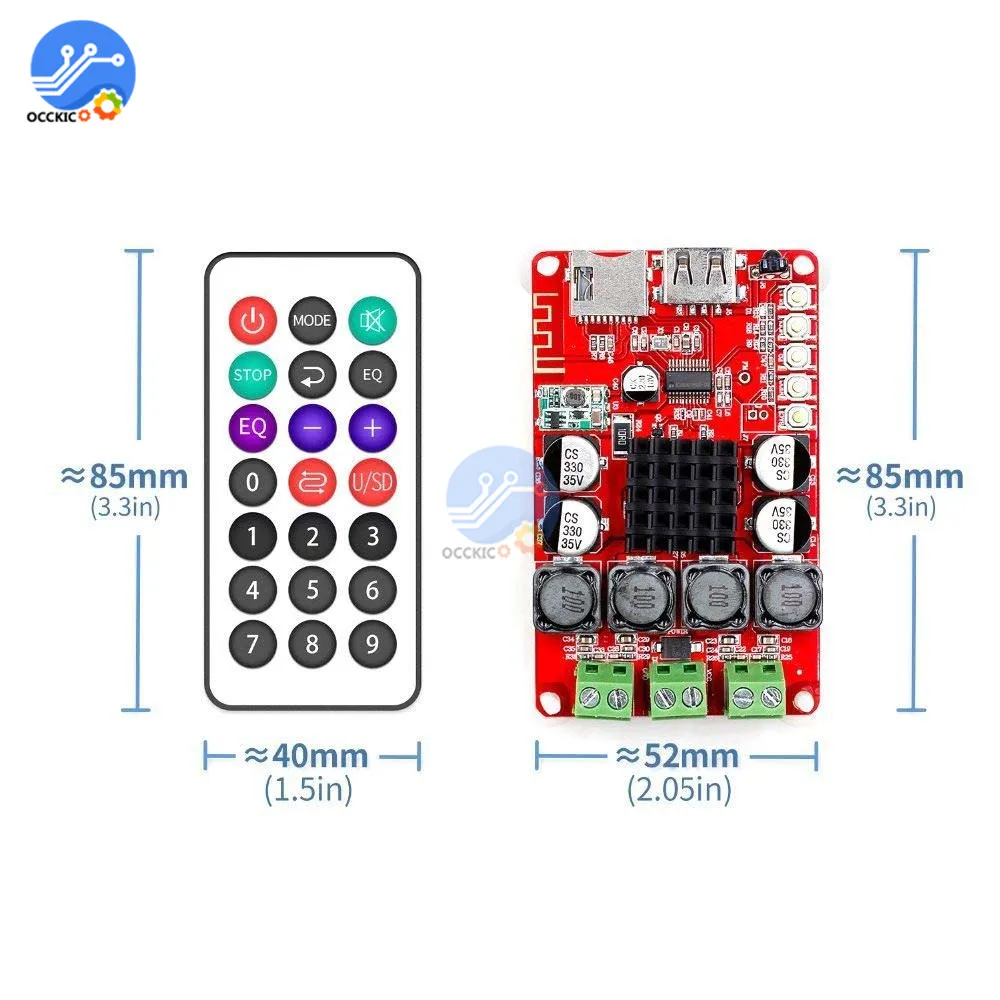 TPA3116 50 واط + 50 واط بلوتوث مكبر للصوت مجلس استقبال الصوت الرقمي TF بطاقة يو القرص لاعب مضخم الصوت مع البعيد ل المتكلم DIY بها بنفسك