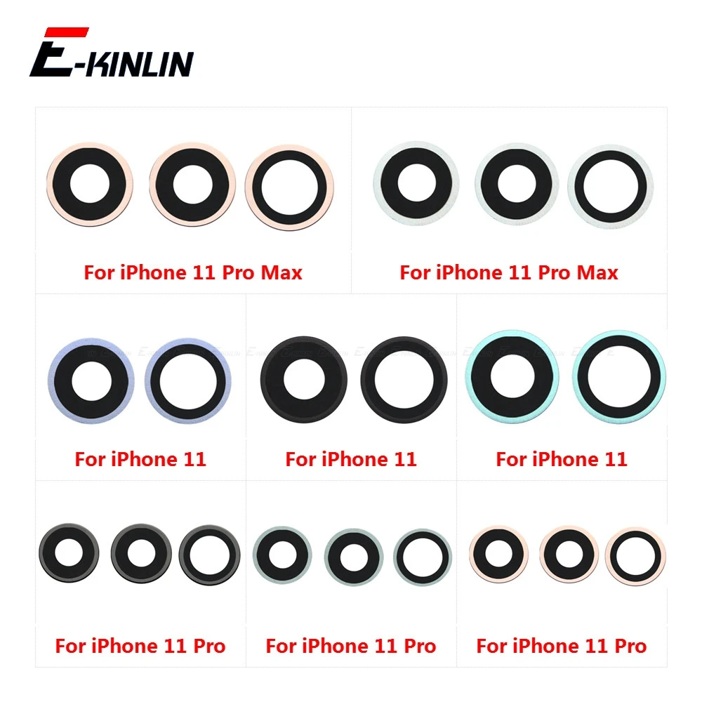 Back Rear Camera Glass Lens Ring Cover For iPhone 11 11 Pro Max With Frame Holder Replacement Parts