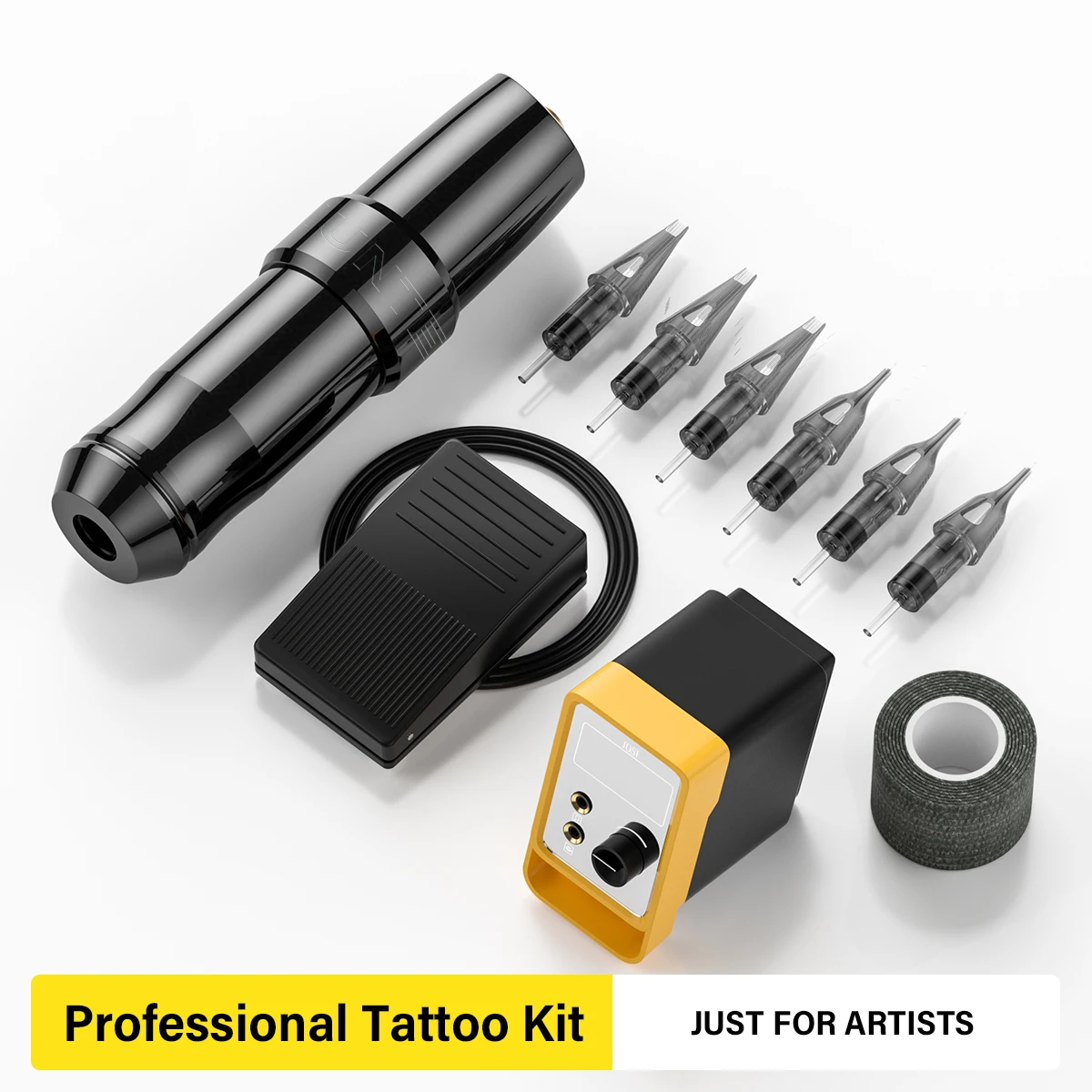 JOSI Tattoo Machine Kits Tattoo Rotary Pen Set With Power Supply Cartridges Needles  Accessories Tattoo Supplies