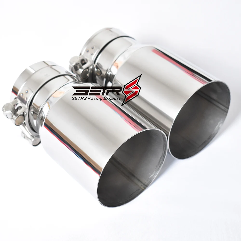 1 PC Stainless Steel Universal Exhaust System End pipe Car Exhaust Pipe Single Straight Muffler Tip For  Mitsubishi Mazad