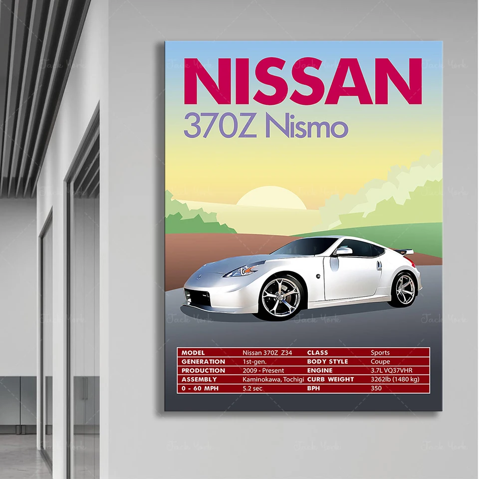 Retro Vintage Classic Car Poster Nissan 370Z Nismo