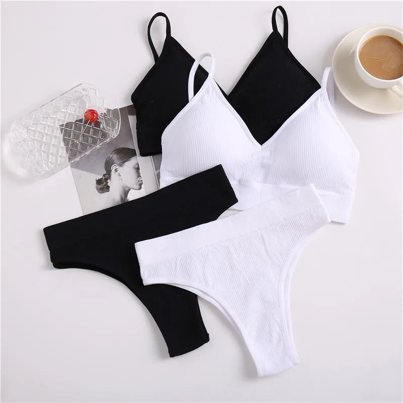 Push Up Bra Sets Women‘s Seamless Ladies Ultrathin Lingerie Backless Sexy Bikini Removable Pad Bralette Briefs Underwear