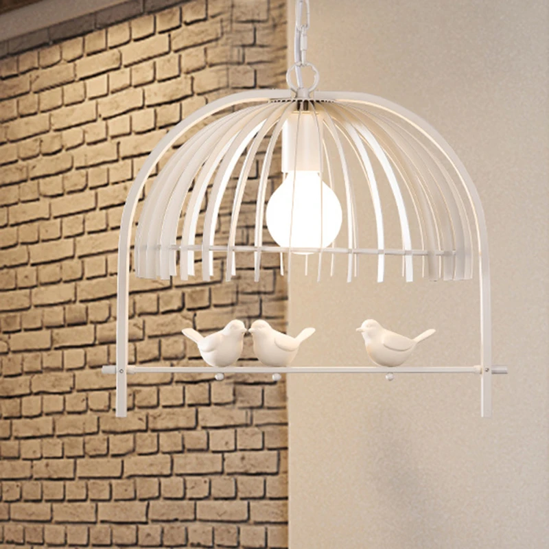 Imagem -05 - Nordic Resin Iron Bird Cage Chandelier Lâmpada de Suspensão Luminárias para Sala de Jantar Cozinha Restaurante Café Decoração de Interior