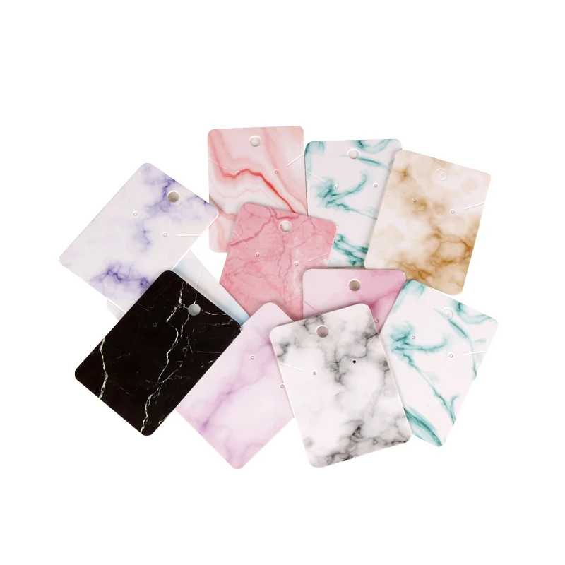 10pcs/lot Marbling Earring Cards Studs Jewelry Gift Card 5x7cm Pendant Necklace Packaging Display Cards Holder Customized