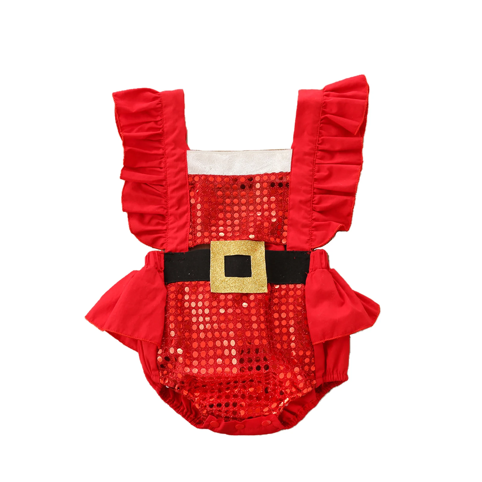 0-24M Baby Girl Christmas Rompers Newborn Infant Baby Sleeveless Sequins Santa Claus Jumpsuit Playsuit Xmas Party Costumes