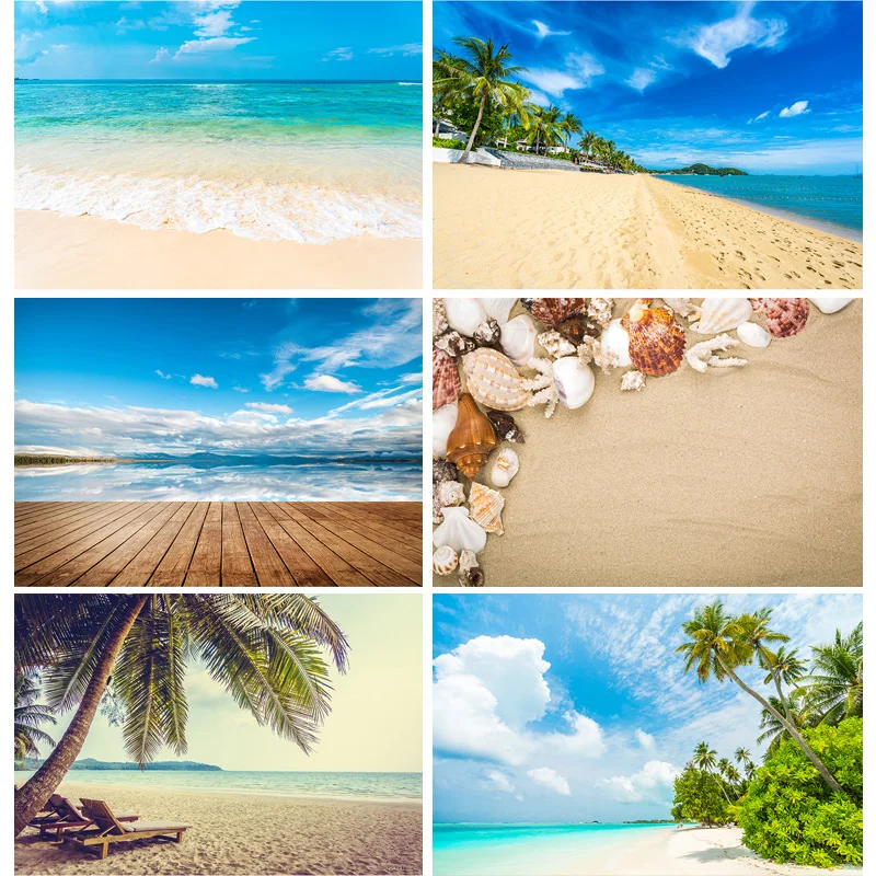 

ZHISUXI Summer Tropical Palms Tree Sea Beach Photo Background Scenic Photography Backdrop Photocall Photo Studio 21414XHF-02