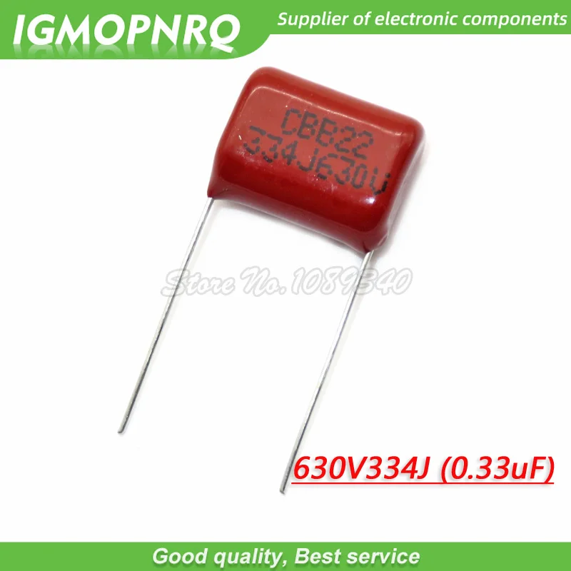 

10PCS 630V334J 0.33UF Pitch 15MM 630V 334 330NF CBB 630V334J-P15 Polypropylene film capacitor