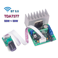 50W+50W TDA7377 Bluetooth-Compatible Class AB Amplifier Board Stereo Dual Channel Home Theater AUX Amp DC9-18V