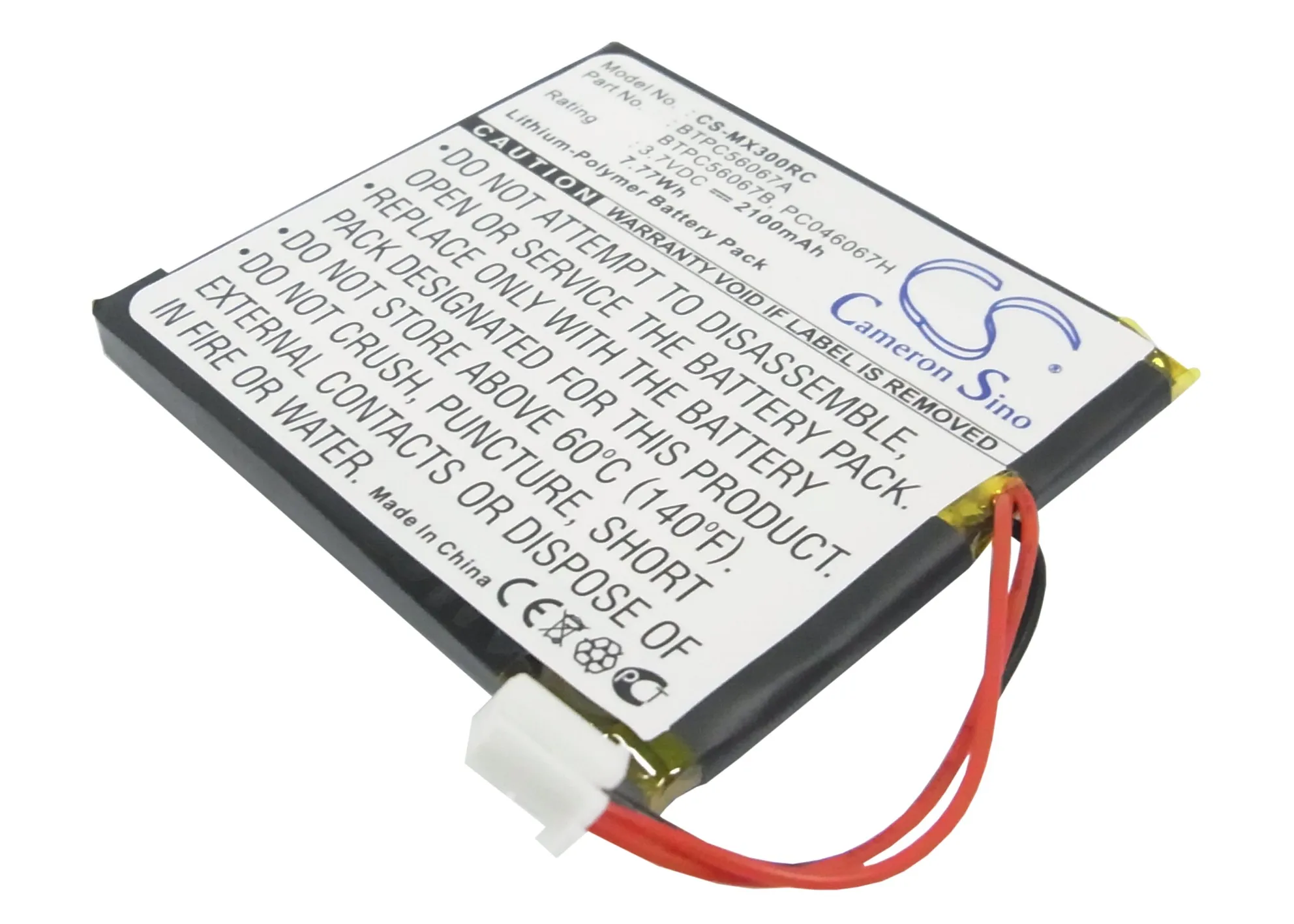 

CameronSino for UNIVERSAL MX-3000 MX-3000i for CRESTRON C2N-DAP8 CNAMPX-16X60 CNX-PAD8A MT-100 MT-1000c BTPC56067A battery