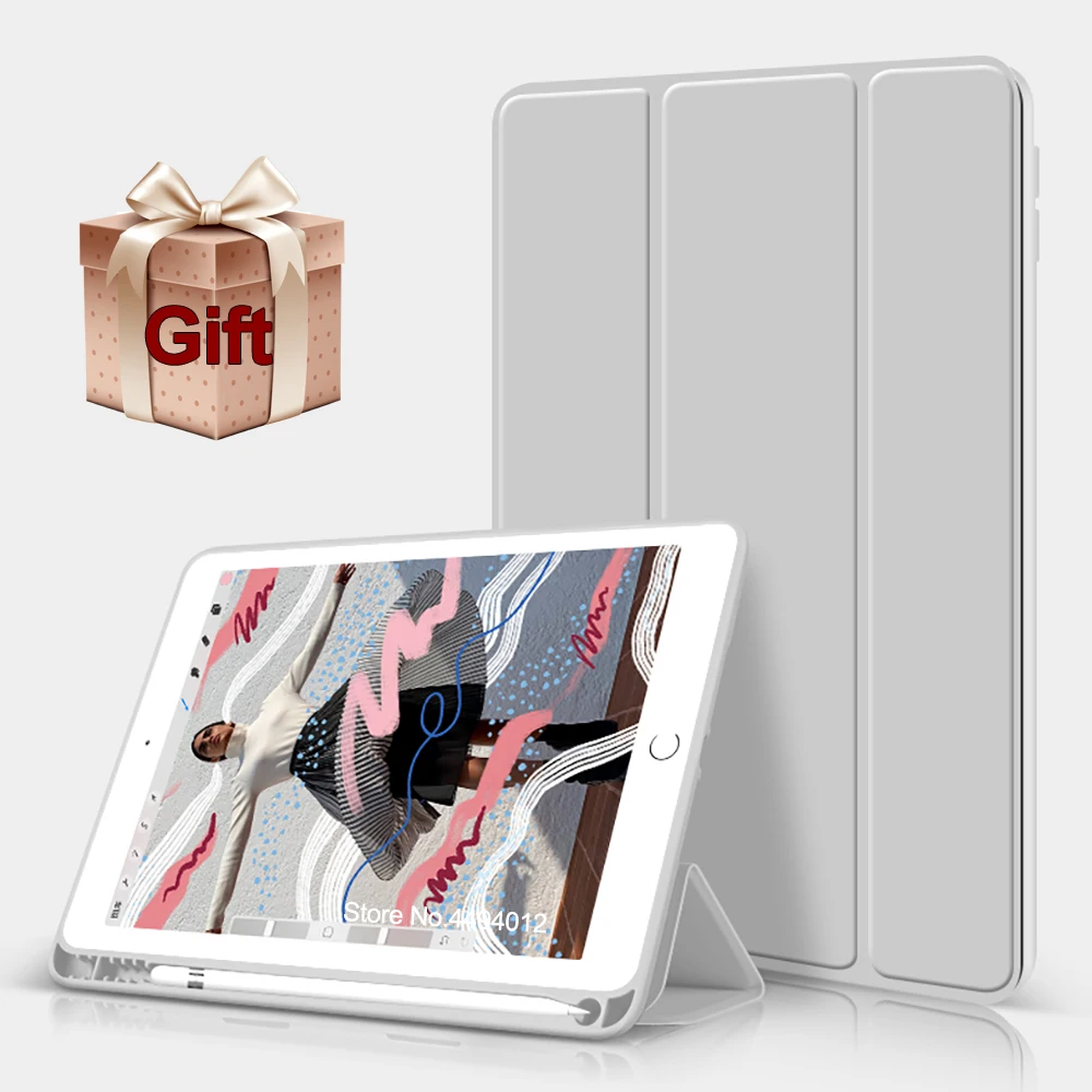 2019 For iPad Air 3 10.5 case Funda For ipad 9.7 2018 Cover Pencil Holder Slim TPU Fashion soft Shell Smart Sleep Wake up