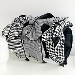 houndstooth Big Bow Hairbands Headbands Ornament Accessories For Women Hair Accessories Wholesale