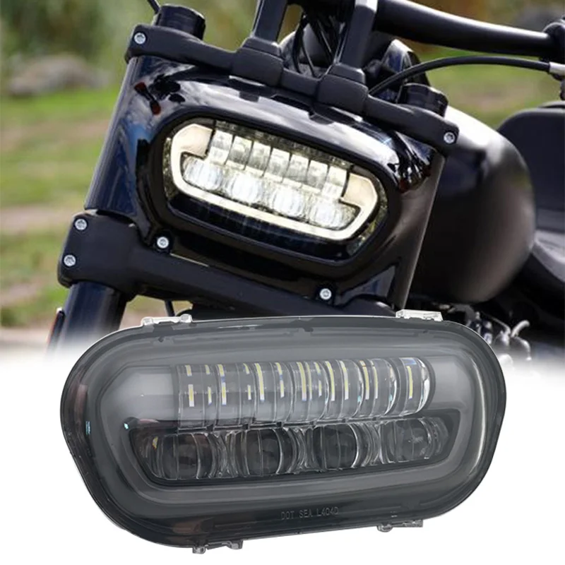 Motorcycle Headlight Assembly Hi/low Beam DRL Moto LED HeadLamp for Fatbob 2018 2019