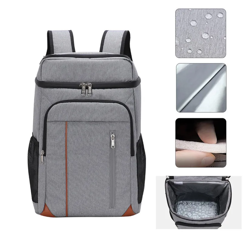 Lunch Bag Picnic Tableware Outdoor Men's Cooler Beer Box Women's Portable Large Thermal Fridge Fabric Beach Backpack For Camping