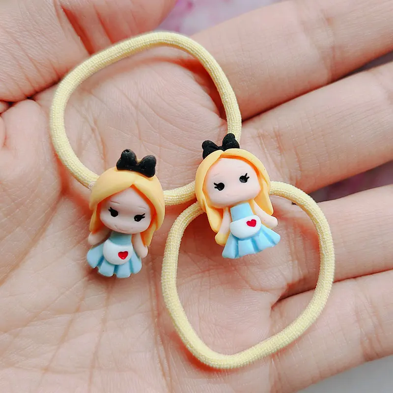 10pcs(5pairs) Lovely Princess Children Rubber Bands Scrunchies Elastic Hair Bands Girls Headband Decorations Ties Gum Santa