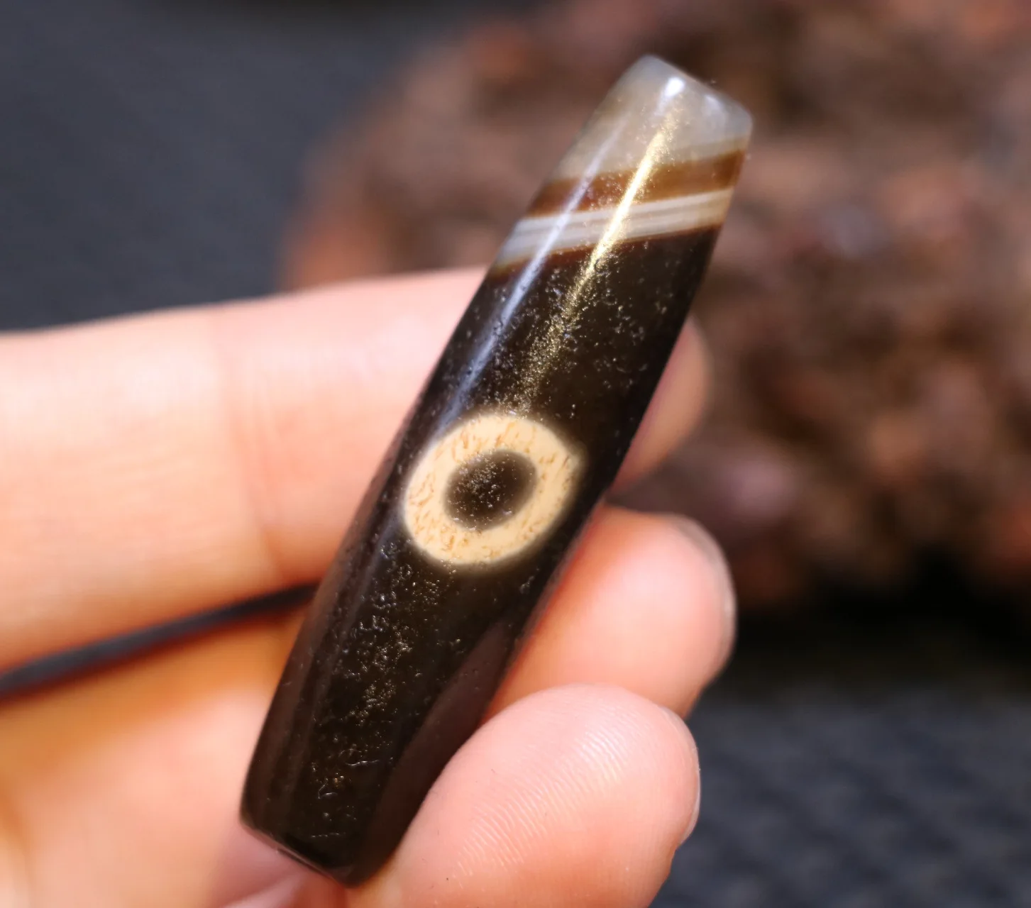 Ultra Energy Tibetan Old Agate Buddha Eye With Natural Silkworm Line dZi Bead Amulet Pendant Talisman Treasure 5A+ T UPD211202A2