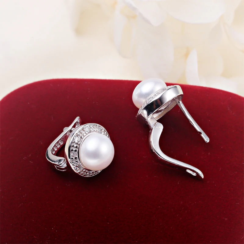 ZHBORUINI 2024 New Pearl Earrings 925 Sterling Silver Jewelry Vintage Style Natural Freshwater Pearl Stud Earring For Women Gift