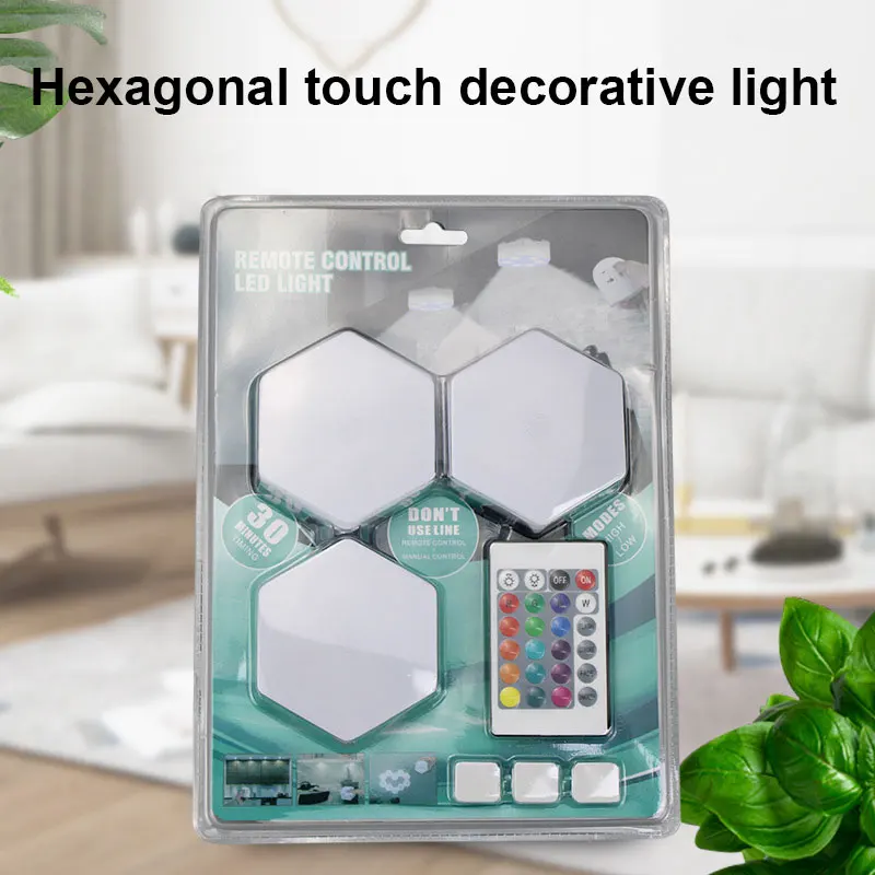 Honeycomb Quantum Lamp Home Honeycomb Lamp Hexagonal Creative Wall lamp Combination Splicing Lamp Bedroom Pat Light