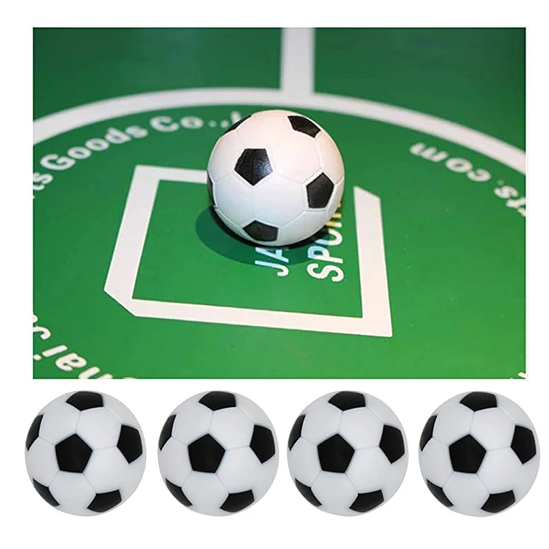 10Pcs 36mm Resin Small Soccer Ball Mini Table Soccer Football Indoor Entertainment Tabletop Game Black White Socer Ball Kid Gift