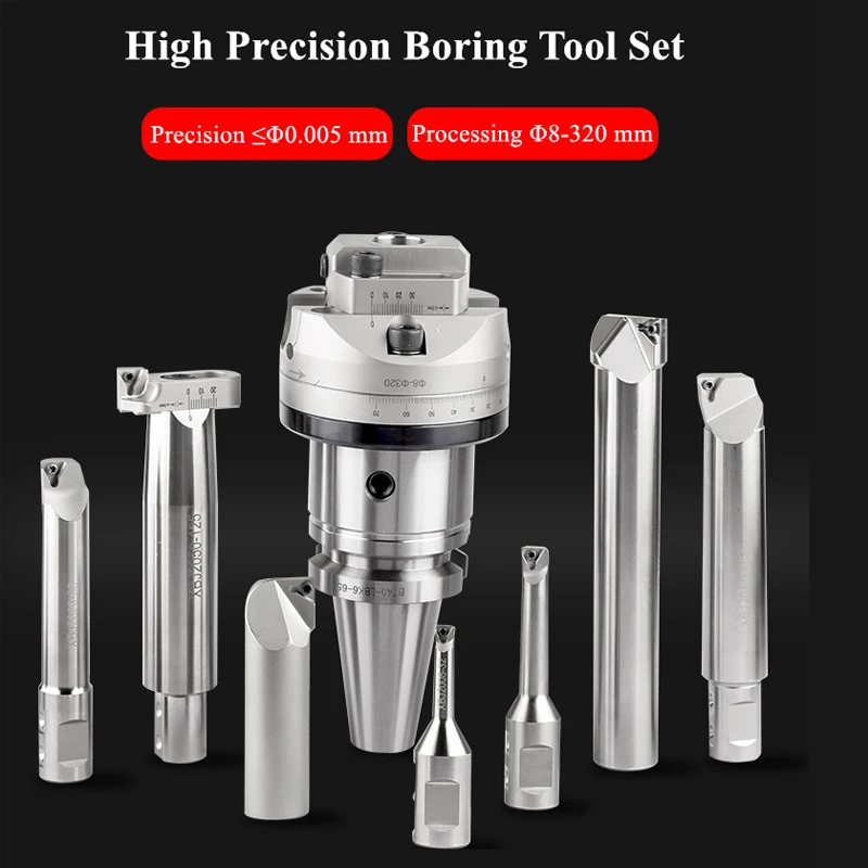 Boring 8-320mm high Precision 0.005 NBH2084 boring head boring head BT40-NBH2084X with 7Ppcs XBJ boring bars CNC boring tools