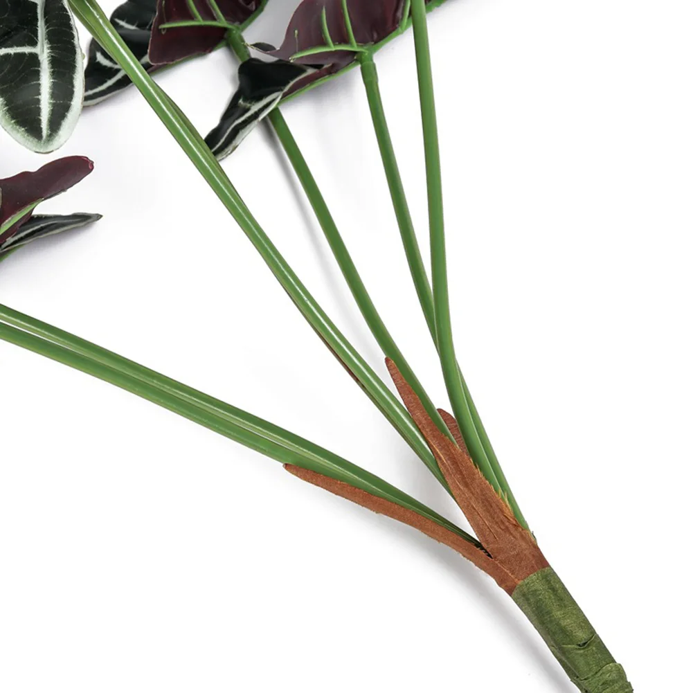 7 포크 북유럽 인공 Alocasia 잎 시뮬레이션 식물 가짜 거북 잎 발코니 홈 장식 BonsaiArtificial Alocasia L