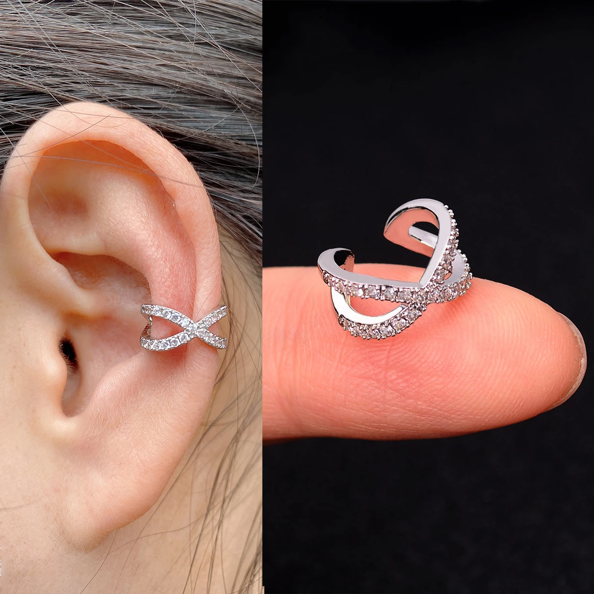 1Pc Cartilage Ear Clip On Wrap Rock Earring Cuff No Piercing Fake Without Hole Piercing Ear Clip Earrings Non Pierced Women Man