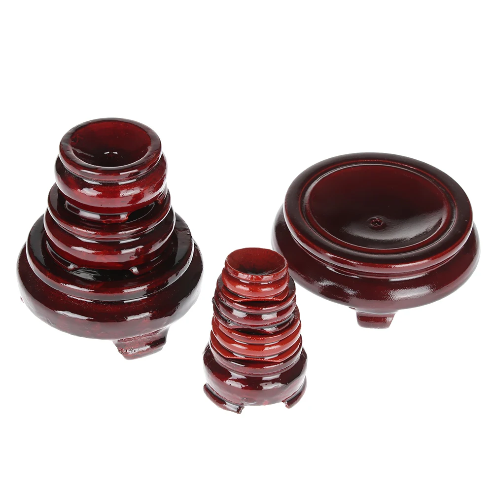 Natural Wood Crystal Ball Globe Base Wooden Miniature Display Stand Retro Statue Pedestal Magic Sphere Wood Holder Home Decor