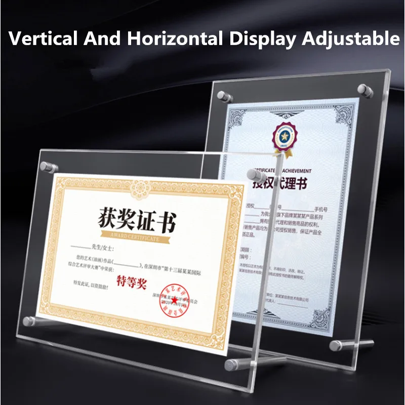 A4 210x297mm Acrylic Sign Holder 8.5x11 Table Flyer Document Holder Paper Display Stand Restaurant Menu Paper Ad Photo Frame