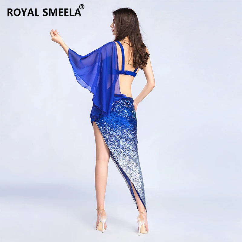 Women sequin costume oriental dance dress belly dance costumes belly dancing outfits sexy bra top skirt belly dance mermaid set