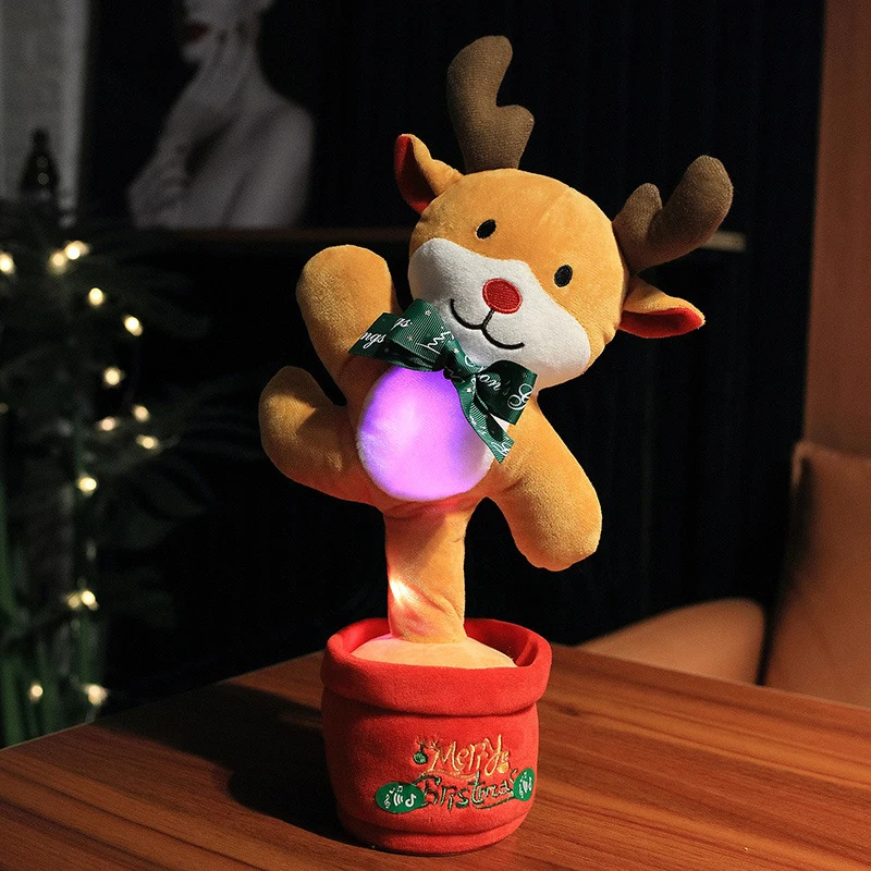 Talking Toy Dancing Santa Claus Doll Speak Talk Sound Record Repeat Toy Kawaii Electric Toys Children Kids Education Toy Gift