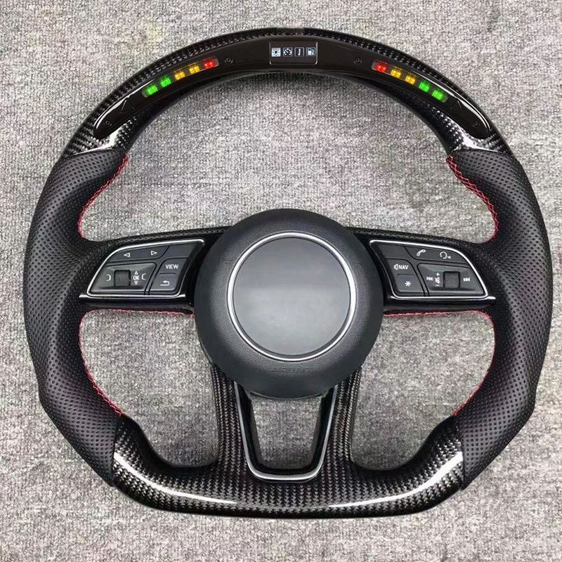 

LED Refit Carbon fiber Leather steering wheel For Audi B9 A3 A4 A5 S4 S5 RS3 RS4 RS5