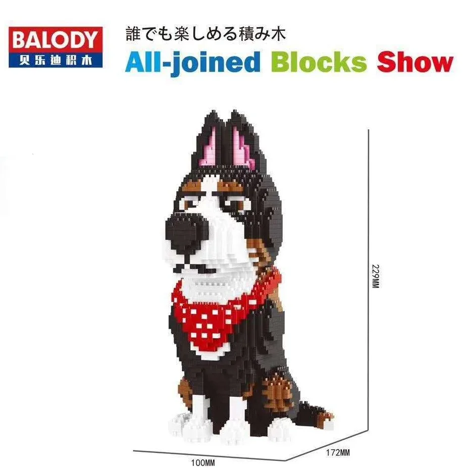 Mini Blocks Dog Model Small Bricks Dachshund Assembly Brinquedos Schnauzer Husky PUG Kids Gifts Toys for Children Present 16013