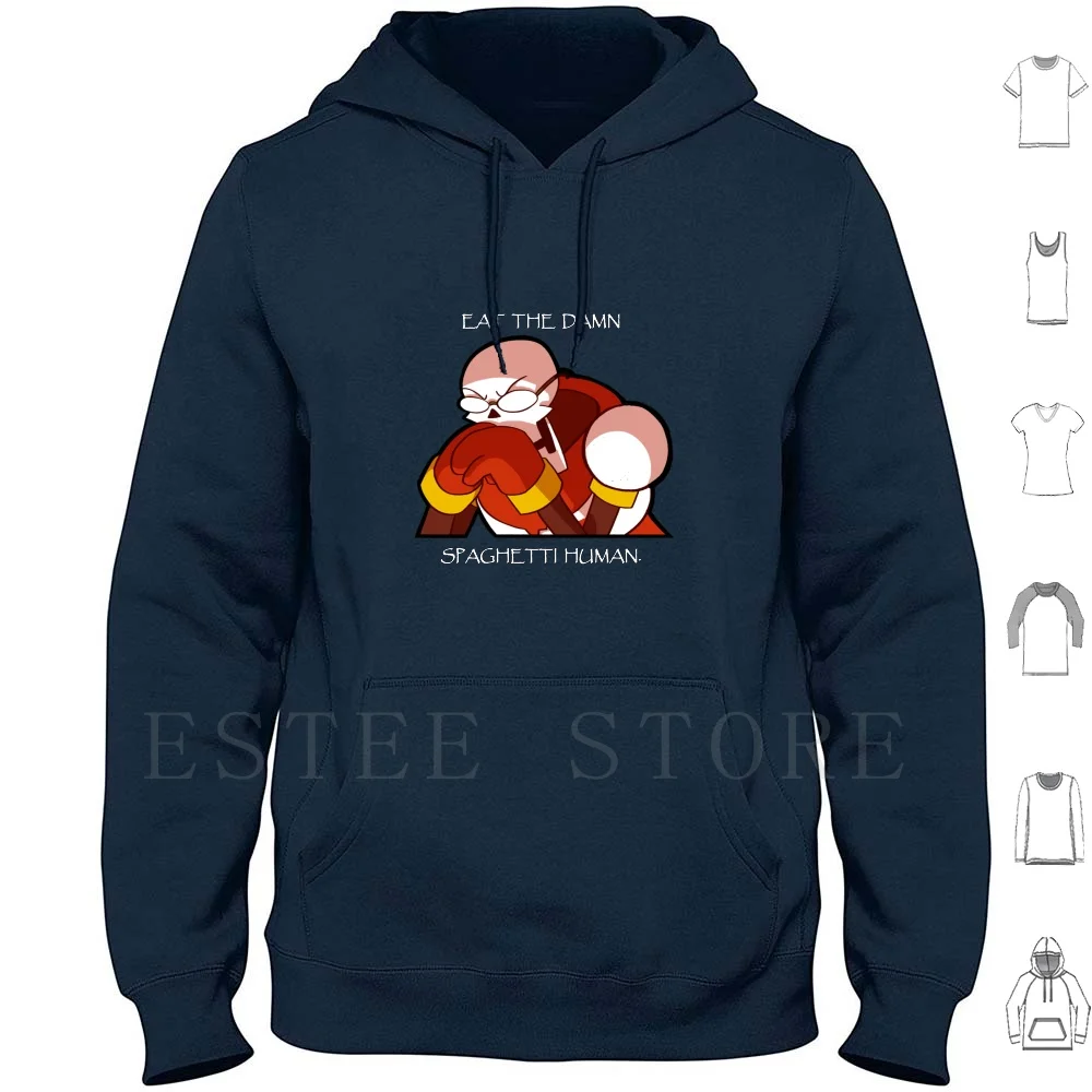 Eat The Damn Spaghetti Human! Hoodie Long Sleeve Undertale Sans Papyrus Shinji Parody Robot Anime Videogame Indie Pc Retro