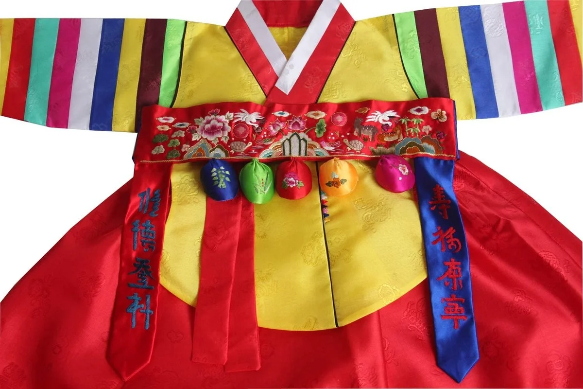 Korean Traditional Imported Fabric Girl Hanbok Baby Traditional Costume Dress 1st Birthday Gift