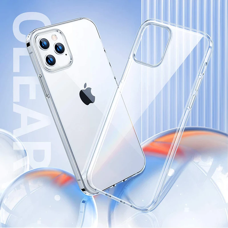Transparent Phone Case For iPhone 11 12 13 14 15 Pro Max Soft TPU Silicone For iPhone X XS Max XR 8 7 Plus Back Cover Clear Case
