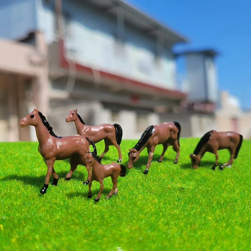 

5/20/50pcs Ho Scale Model Horses Farm Animal Miniature Landscape Model Train Railway Layout Scenery Diy Dioramas Display Gaming