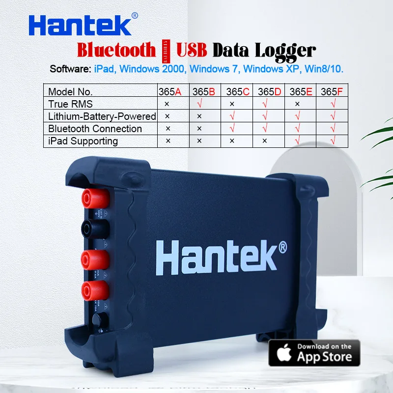 

Hantek Bluetooth/USB Data Logger True RMS Voltage Current Resistance Capacitance Diode Recorder support ipad 365A/B/C/D/E/F