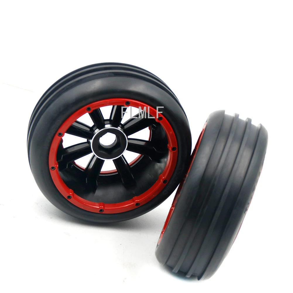 Front and Rear Wheel Tyres Set Fit for 1/5 HPI ROVAN ROFUN KM GTB TS BAJA 5B